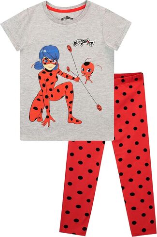 Miraculous Girls' Ladybug Top and Leggings Set 2 Piece Superhero Outfit for Kids in Saudi Arabia