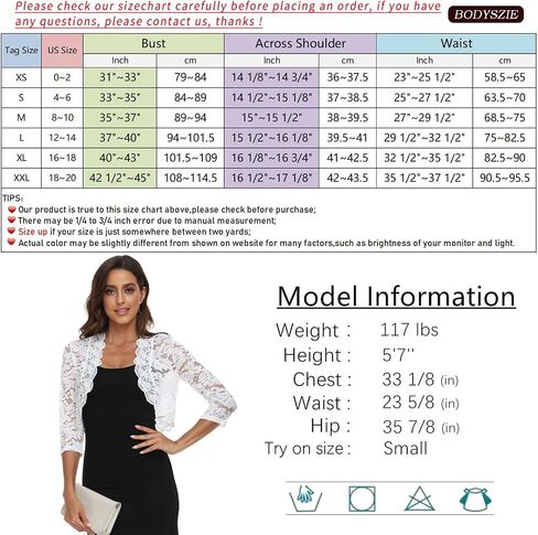 MISS MOLY Women's 3/4 Sleeve Sheer Floral Lace Bolero Shrug Top Cardigan in Saudi Arabia