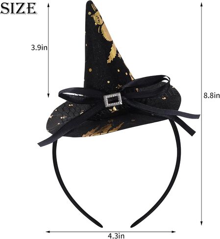 Sucrain 5 Pcs Halloween Mini Pointy Witch Hat Headband Costume Dress up Cosplay Accessories in Saudi Arabia