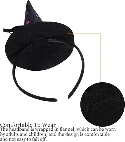 Sucrain 5 Pcs Halloween Mini Pointy Witch Hat Headband Costume Dress up Cosplay Accessories in Saudi Arabia