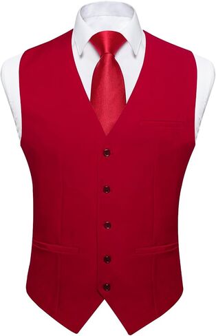 DiBanGu Mens Suit Vest Business Formal Dress | Vest for Men, Solid Color, V-Neck, 3 Real Pocket, Casual Dress Waistcoat, For Suit or Tuxedo, Wedding Party, Prom in Saudi Arabia