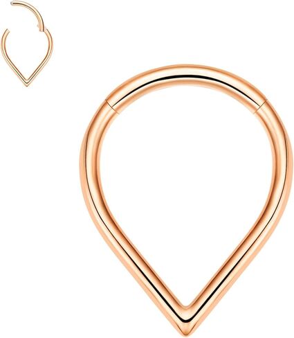 VOJO G23 Titanium Teardrop Septum Ring Daith Piercing Earrings Jewelry Tragus Helix Nose Rings Cartilage for Women in Saudi Arabia