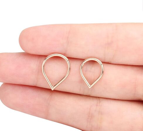 VOJO G23 Titanium Teardrop Septum Ring Daith Piercing Earrings Jewelry Tragus Helix Nose Rings Cartilage for Women in Saudi Arabia