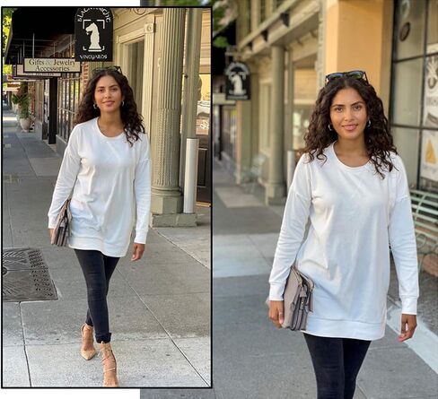 Womens Long Sleeve Tunic Tops for Leggings Casual Pullover Crew Neck Sweater for Fall, Winter, Everyday Loose Tops for Women in Saudi Arabia