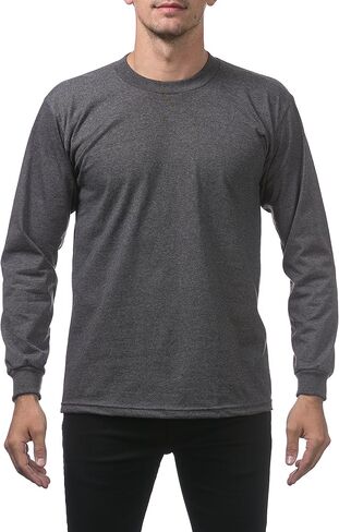 Pro Club Men's 3-Pack Heavyweight Cotton Long Sleeve Crew Neck T-Shirt in Kuwait