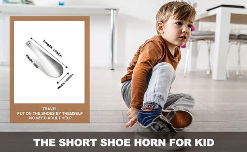 Metal Shoe Horn, Long Handled Shoehorn for Men, Women, Kids, Seniors, Pregnancy, Boots and Shoes, Heavy Duty Stainless Steel with Silicone Lanyard(Blue 2Packs) in Kuwait