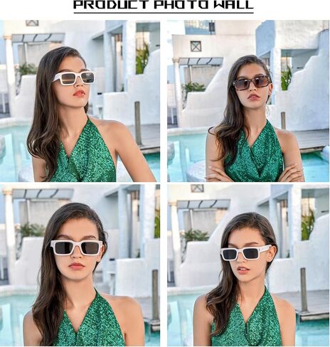 GOBIGER Square Trendy Sunglasses for Women Men Chunky Fashion Rectangle Eyewear Designer Shades in Kuwait