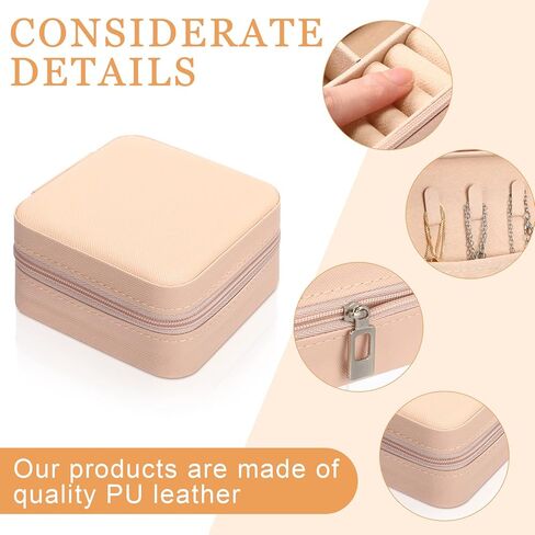 Kigeli 18 Pcs Mini Travel Jewelry Case Portable Small Jewelry Box Bridesmaid Gifts, PU Leather Travel Earring Case Organizer Display Storage Box Jewellery Accessories for Rings Necklaces Gifts in Kuwait