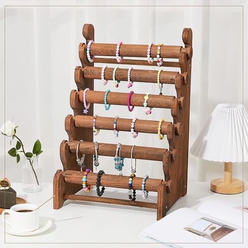 Marsui Wooden Bracelet Stand and Display 6 Tier Bracelet Holder Bracelet Organizer Bracelet Displays for Selling Bracelet Stand for Jewelry Bangle Watch Store Showcase Home Storage Display in Kuwait