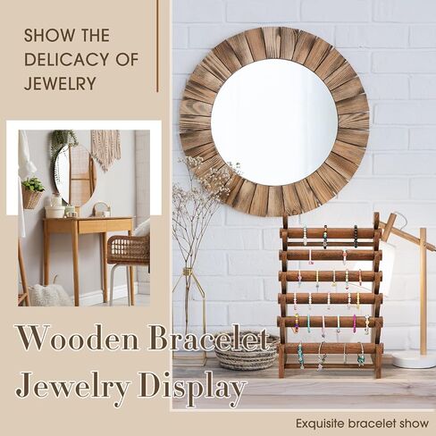 Marsui Wooden Bracelet Stand and Display 6 Tier Bracelet Holder Bracelet Organizer Bracelet Displays for Selling Bracelet Stand for Jewelry Bangle Watch Store Showcase Home Storage Display in Kuwait