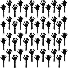 ZCYSRLQIN 100 Pieces Black Hand Clappers 7.5 Inch Clappers Noisemakers Noise Makers Party Favors Plastic Clapper Sporting Events Cheers Ball Dance Basketball Football Noisemakers （Black）