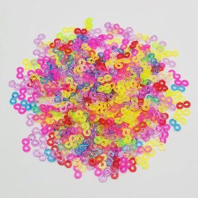 500 Pcs S Clips Loom Rubber Bands Clips Plastic Connectors Refills Clips for Loom Bracelets DIY Bracelet Making Loom Band (Transparent)