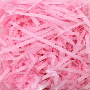 HLNLSU Cut Paper Shred Filler (1 LB) for Packing and Filling Gift Baskets,Multi-color optional (Light-pink)