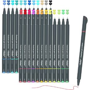 Vitoler Pens,Journaling Pens,Pens for Drawing Journaling,Planner Pens,24 Pack 0.4mm,Colored Pens for Kids Adult,Pens for School Art Supplies,Pens for Planner,Drawing,Journaling