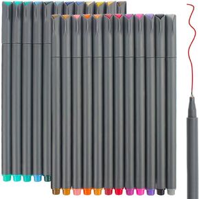 Taotree Journal Planner Pens, 24 Black Fine Point Pens, Ideal for Art, Crafts, Scrapbooks, School, Office, and More