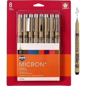 SAKURA Pigma Micron Fineliner Pens, Assorted Colors, 05 Tip, 8 Count in Saudi Arabia