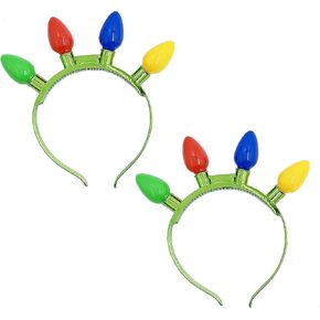 عصابة الرأس المضيئة من شركة Dreidel مع مصابيح LED ملونة، 6 أوضاع وامضة، هدية لحفلات عيد الميلاد للأطفال، 8 بوصة in Kuwait