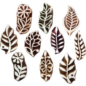 Mehndi Print Blocks Stylish Border Pattern Wooden Stamps (Set of 10) in Kuwait