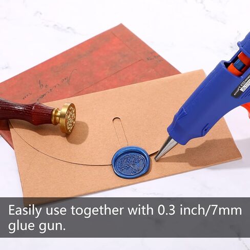 Containlol 24 Pcs Glue Gun Sealing Wax Sticks for Seal Mini Envelope Glue Gun Sealing Wax for Wedding Invitations Cards Envelopes Snail Mails Wine Packages(Bronze) in Kuwait