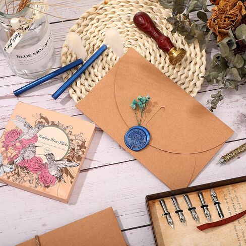 Containlol 24 Pcs Glue Gun Sealing Wax Sticks for Seal Mini Envelope Glue Gun Sealing Wax for Wedding Invitations Cards Envelopes Snail Mails Wine Packages(Bronze) in Kuwait