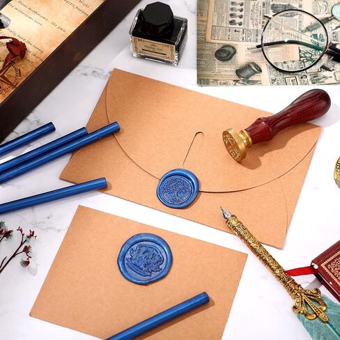 Containlol 24 Pcs Glue Gun Sealing Wax Sticks for Seal Mini Envelope Glue Gun Sealing Wax for Wedding Invitations Cards Envelopes Snail Mails Wine Packages(Bronze) in Kuwait