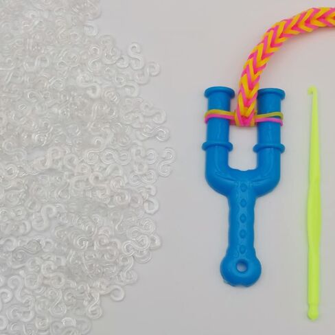 Alamic 500 Pack S Clips Loom Rubber Bands Clips, Colourful in Kuwait