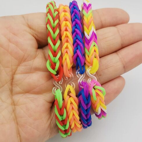 Alamic 500 Pack S Clips Loom Rubber Bands Clips, Colourful in Kuwait