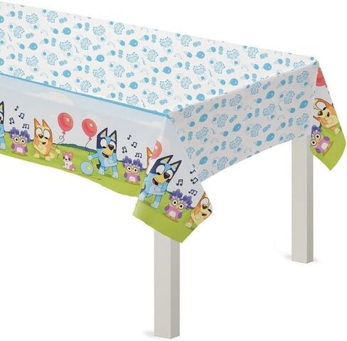 amscan Bluey Plastic Party Table Cover - 54" x 96" | Blue | 1 Pc. in Saudi Arabia
