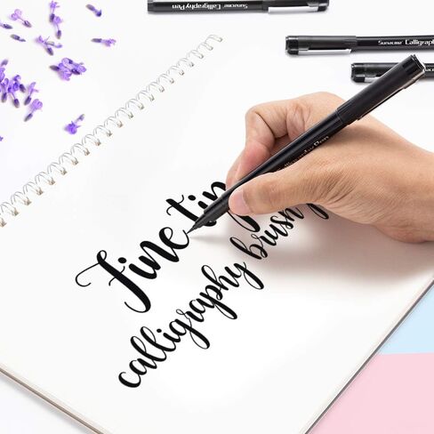 مجموعة اقلام رسم بخط اليد، مجموعة اقلام فرشاة الخط للمبتدئين، 10 مقاسات اقلام تحديد فنية بالفرشاة للكتابة والرسم والتوضيح ودفتر القصاصات ودفتر اليوميات in Kuwait