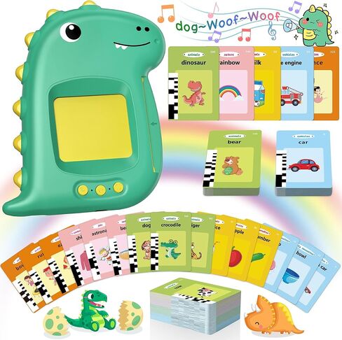 Kids Toddler Toys, Birthday for Kids, Montessori Toys, Sensory Toys Educational Learning Toys Gifts for Children, 224 Sight Words Dinosaur Talking Flash Cards for 2 3 4 5 6 Boys Girls in Kuwait