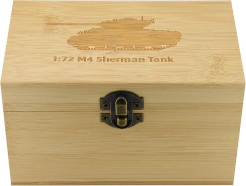 TANG DYNASTY 1:72 M4 Sherman Medium Tank Model Full Metal with Bamboo Gift Box,World War II U.S. Army Diecast Tank Model for Collecting and Gift (Silver) in Saudi Arabia