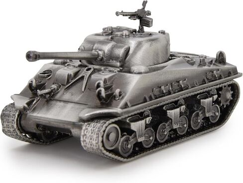 TANG DYNASTY 1:72 M4 Sherman Medium Tank Model Full Metal with Bamboo Gift Box,World War II U.S. Army Diecast Tank Model for Collecting and Gift (Silver) in Saudi Arabia