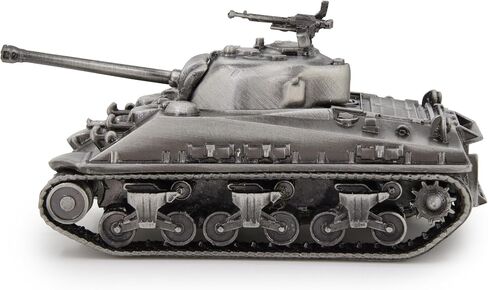 TANG DYNASTY 1:72 M4 Sherman Medium Tank Model Full Metal with Bamboo Gift Box,World War II U.S. Army Diecast Tank Model for Collecting and Gift (Silver) in Saudi Arabia