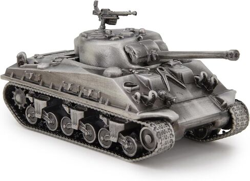 TANG DYNASTY 1:72 M4 Sherman Medium Tank Model Full Metal with Bamboo Gift Box,World War II U.S. Army Diecast Tank Model for Collecting and Gift (Silver) in Saudi Arabia