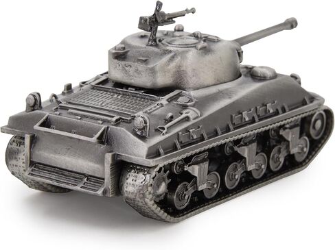 TANG DYNASTY 1:72 M4 Sherman Medium Tank Model Full Metal with Bamboo Gift Box,World War II U.S. Army Diecast Tank Model for Collecting and Gift (Silver) in Saudi Arabia