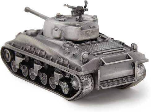TANG DYNASTY 1:72 M4 Sherman Medium Tank Model Full Metal with Bamboo Gift Box,World War II U.S. Army Diecast Tank Model for Collecting and Gift (Silver) in Saudi Arabia