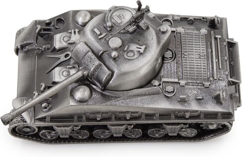 TANG DYNASTY 1:72 M4 Sherman Medium Tank Model Full Metal with Bamboo Gift Box,World War II U.S. Army Diecast Tank Model for Collecting and Gift (Silver) in Saudi Arabia