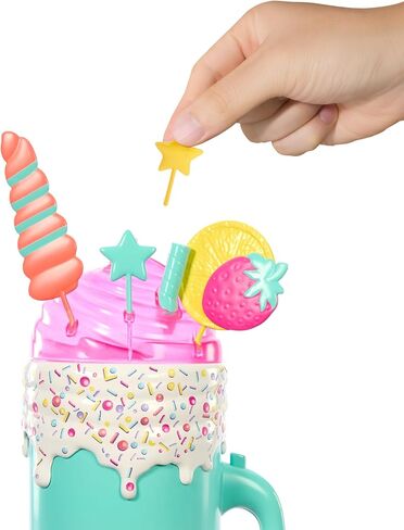 Barbie Pop Reveal Doll & Accessories, Rise & Surprise Fruit Series Gift Set with Scented Doll, Squishy Scented Pet, Color Change, Moldable Sand & More, 15+ Surprises in Saudi Arabia