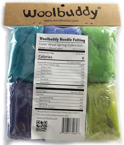 Woolbuddy Wool Roving Set for Needle Felting, 24 Colors Merino Wool Kit in Kuwait