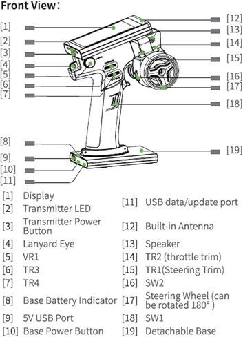 جهاز إرسال سيارة HOBBYMATE Flysky Noble NB4 Rc مع جهاز استقبال FGr4 V2 & FGr4s V2، 2.4 جيجا هرتز 4 قنوات AFHDS 3 in Kuwait