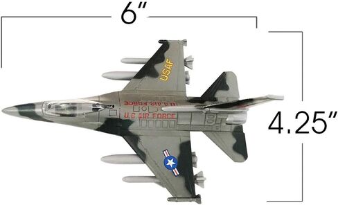 ArtCreativity Diecast F-16 Fighting Falcon Jets with Pullback Mechanism, Set of 2, Diecast Metal Jet Plane Fighter Toys for Boys, Air Force Military Cake Decorations, Aviation Party Favors in Saudi Arabia