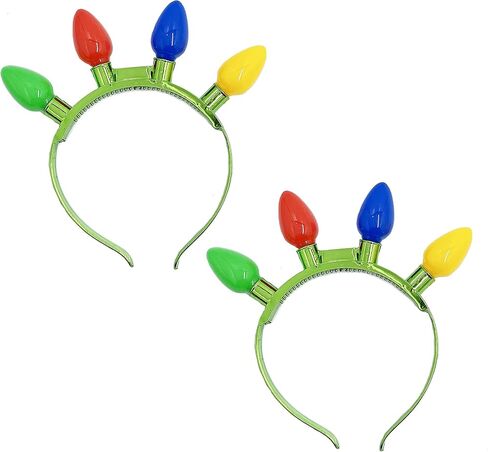عصابة الرأس المضيئة من شركة Dreidel مع مصابيح LED ملونة، 6 أوضاع وامضة، هدية لحفلات عيد الميلاد للأطفال، 8 بوصة in Kuwait