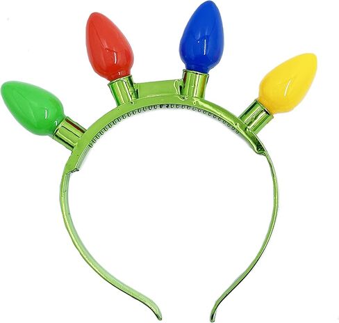 عصابة الرأس المضيئة من شركة Dreidel مع مصابيح LED ملونة، 6 أوضاع وامضة، هدية لحفلات عيد الميلاد للأطفال، 8 بوصة in Kuwait