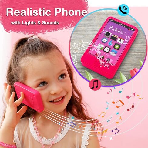 Alloytop Kids Makeup Kit for Girl: Cute Kids' Dress Up & Pretend Play Cosmetics Make up Purse Bag Toy Cell Phone Wallet Accessories Kit Gifts Princess Ages 6 7 8 9 10 11 12 Years Old in Kuwait
