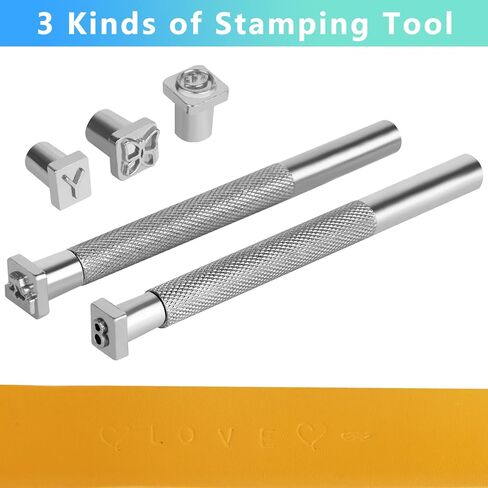 71 قطعة من ادوات الختم المصنوعة من الجلد تتضمن 68 قطعة من طوابع الحرف الابجدية والارقام والانماط والنحت والجلد، قطعتين من ادوات ثقب الجلد ومطرقة مطاطية للحرف اليدوية الجلدية in Kuwait