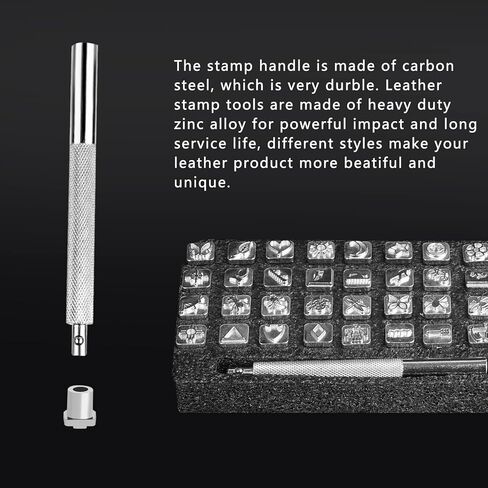 71 قطعة من ادوات الختم المصنوعة من الجلد تتضمن 68 قطعة من طوابع الحرف الابجدية والارقام والانماط والنحت والجلد، قطعتين من ادوات ثقب الجلد ومطرقة مطاطية للحرف اليدوية الجلدية in Kuwait