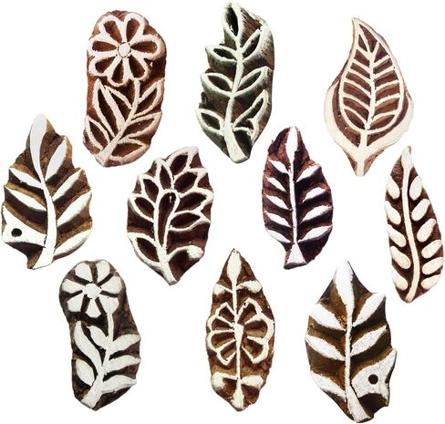 Mehndi Print Blocks Stylish Border Pattern Wooden Stamps (Set of 10) in Kuwait