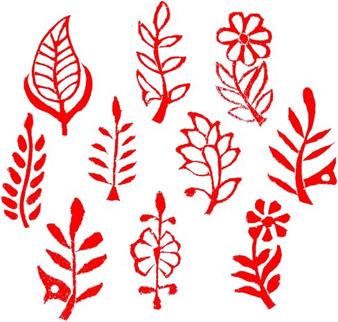 Mehndi Print Blocks Stylish Border Pattern Wooden Stamps (Set of 10) in Kuwait