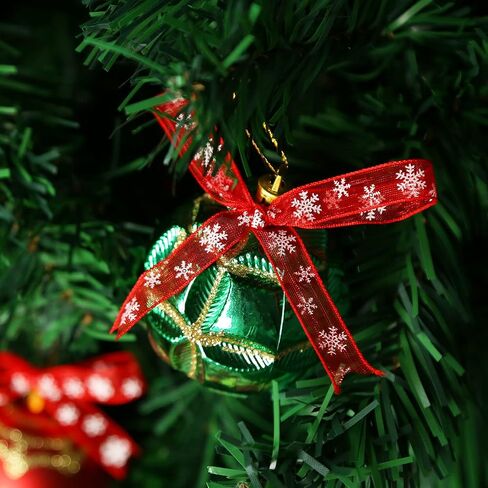VGOODALL Christmas Ribbons,3/8 Inch by 25 Yards White Snowflake Printing Ribbon for Gift Wrapping,Holiday Decorations in Saudi Arabia