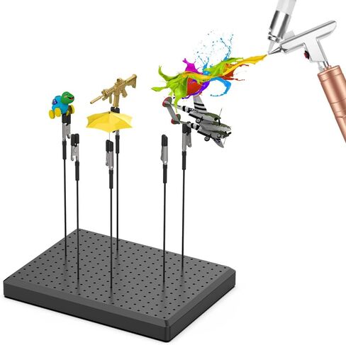 Painting Stand Base Holder and 12PCS Alligator Clip Sticks Set (with Sturdy Rubber Tips) Modeling Tools for Airbrush Spray, for Gundam Hobby Model Parts Assemble, for DIY Card Photo Memo in Saudi Arabia